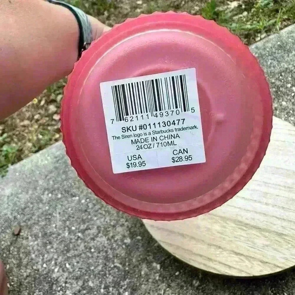 Starbucks 2022 Valentines Soft Touch Pink Lemonade Studded 24oz ColdCup Tumbler - Picture 4 of 5